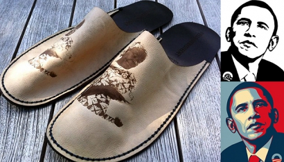 President Obama Received an“Grandma Slippers” Engraved by GCC LaserPro Laser Engraver